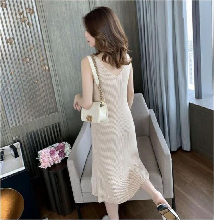 SUXI Đầm không tay Có Dây Rút Thời Trang Quyến Rũ