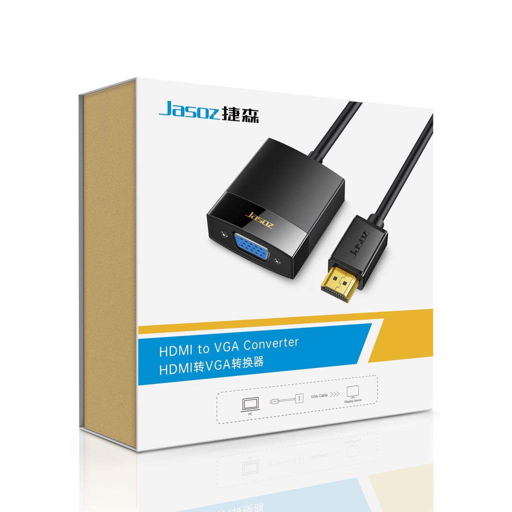 Bộ chuyển đổi HDMI - VGA JASOZ G101 - Hàng chính hãng - Bảo hành 18 tháng.