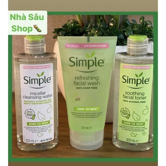 COMBO SIMPLE - Bộ 3 Nước Tẩy Trang, Sữa Rửa Mặt, Toner Simple - Mỹ Phẩm Ngọc Hân | BigBuy360 - bigbuy360.vn