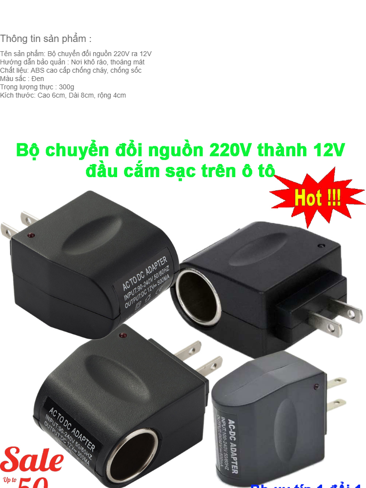 Bộ Chuyển Nguồn Trên Xe, Bộ Chuyển Đổi Nguồn Điện Cao Cấp - Đầu Chuyển Nguồn Điện 220V Sang 12V, Bảo Hành Uy Tín