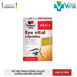 Doppelherz Aktiv Eye Vital Capsules - Viên uống tăng cường thị lực, chống mỏi mắt (Hộp 30 viên) Nhập khẩu Đức