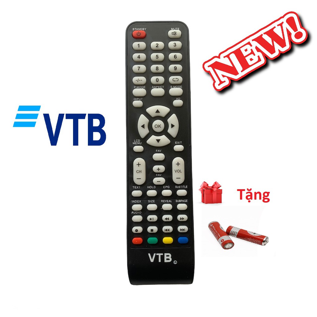 Remote Điều khiển tivi VTB - Hàng tốt, chính hãng [ Tặng kèm Pin ]