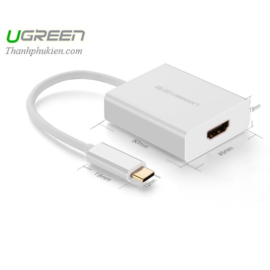 USB-C to HDMI chính hãng Ugreen UG-40273 hỗ trợ 4k*2K, 3D