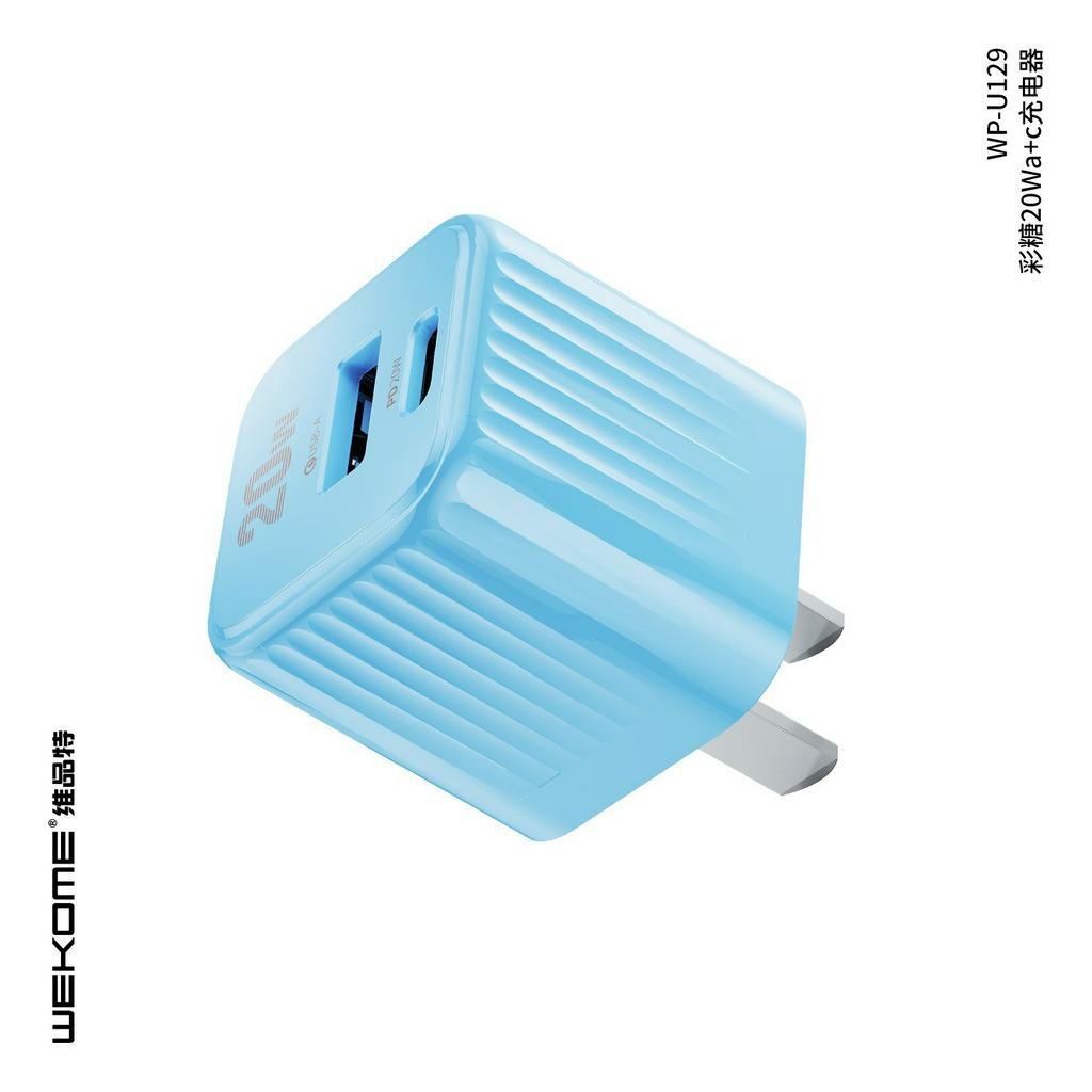 Bộ sạc nhanh 2 cổng Wekome WP-U129 USB QC 3.0 18W và TypeC PD 20W PKTC