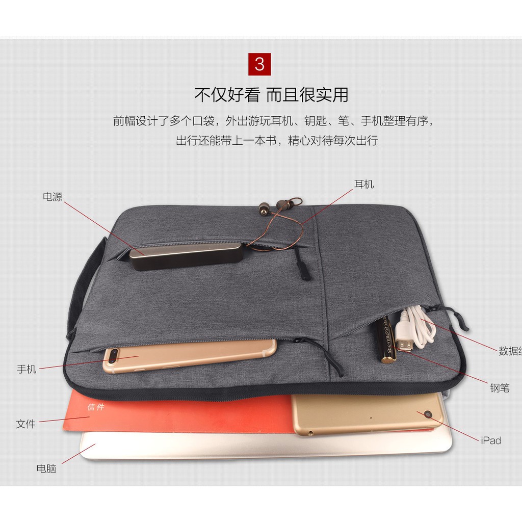 Túi chống sốc🍍FREE SHIP🍍 Macbook size 11inch - 12 - 13 - 13.4 - 14 - 15.6 inch nhiều màu nhiều ngăn