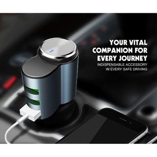 Sạc ô tô 3 cổng kèm tai bluetooth LDNIO CM21