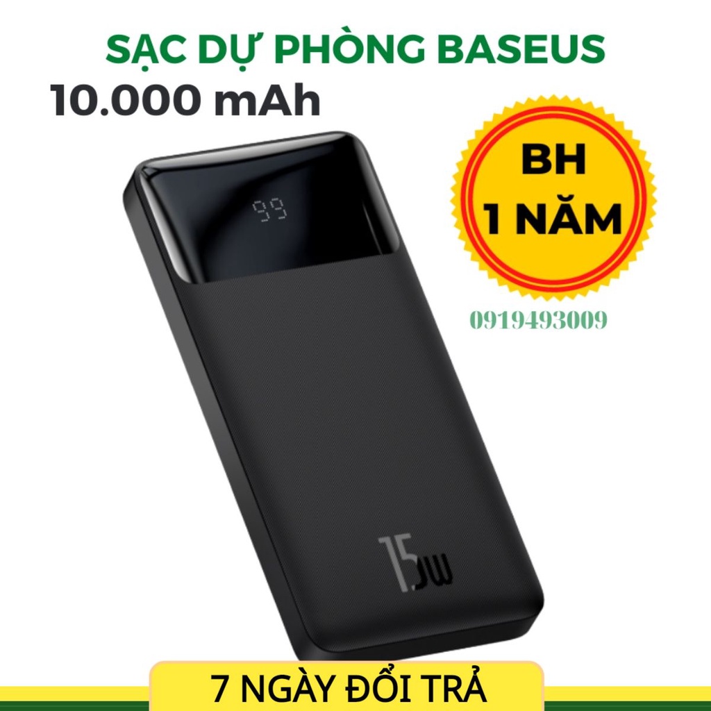 Sạc Dự Phòng Baseus Sạc Nhanh 10000mAh SẠC NHANH 15W kết nối nhanh SẢN PHẨM CHÍNH HÃNG BH 1 NĂM
