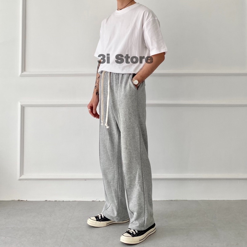 Quần Thun Nỉ Cotton Dáng Suông Ống Rộng Nam Nữ Phong Cách Đường Phố 2022