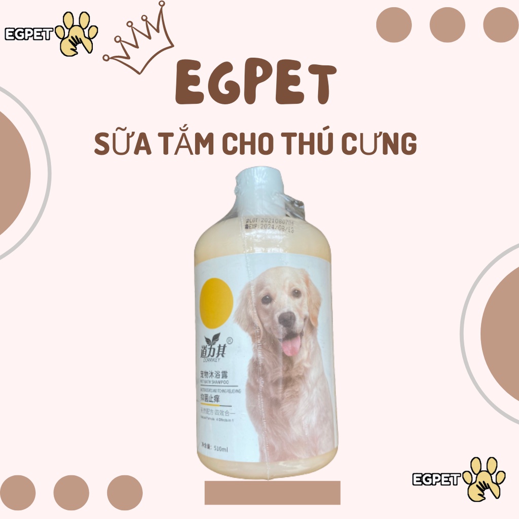 Sữa tắm cho chó mèo DORRIKEY tinh chất dừa ngừa khuẩn bọ chét - loai 510ml