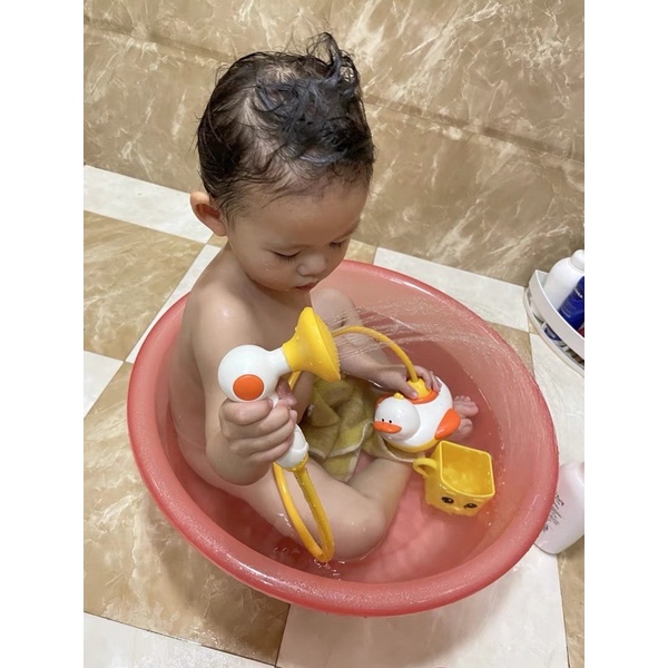 Đồ chơi nhà tắm vịt phun nước 9 món 4 chức năng phát triển não bộ