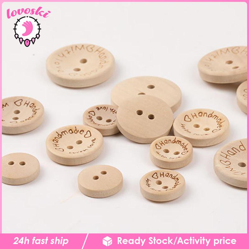 Set 140 Nút Gỗ Dùng Làm Đồ Thủ Công DIY Cho Bé