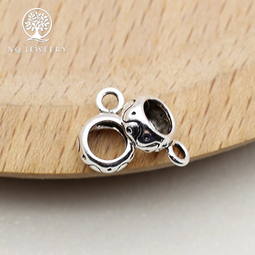 Charm bạc hình mặt trụ tròn treo - NQ Jewelry