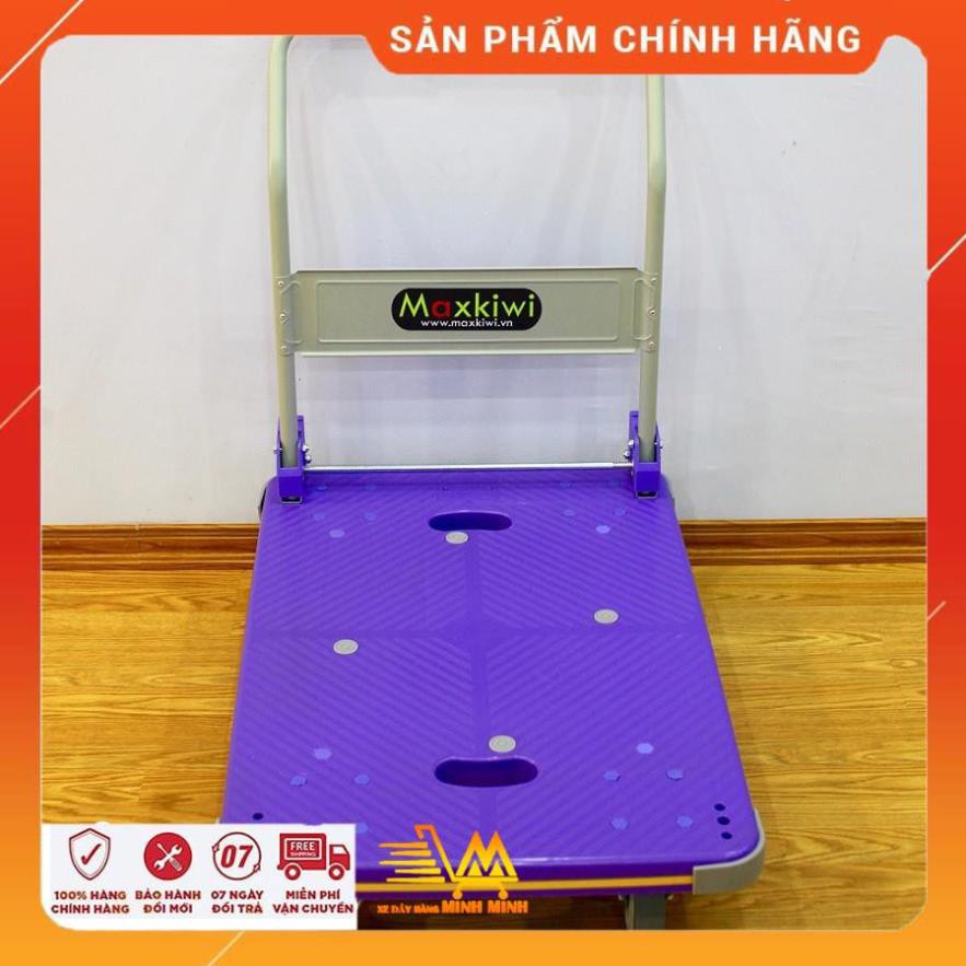 [BH 12th- Hàng Cao Cấp] Xe Đẩy Hàng 150 kg, Xe Đẩy Hàng 4 Bánh Maxkiwi - Êm Siêu Bền, Nhẹ Cam Kết 3-5 Năm Không Hỏng