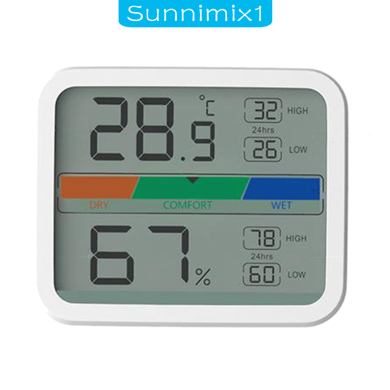 [SUNNIMIX1]Digital LCD Thermometer Hygrometer Humidity Temperature Meter for Basement