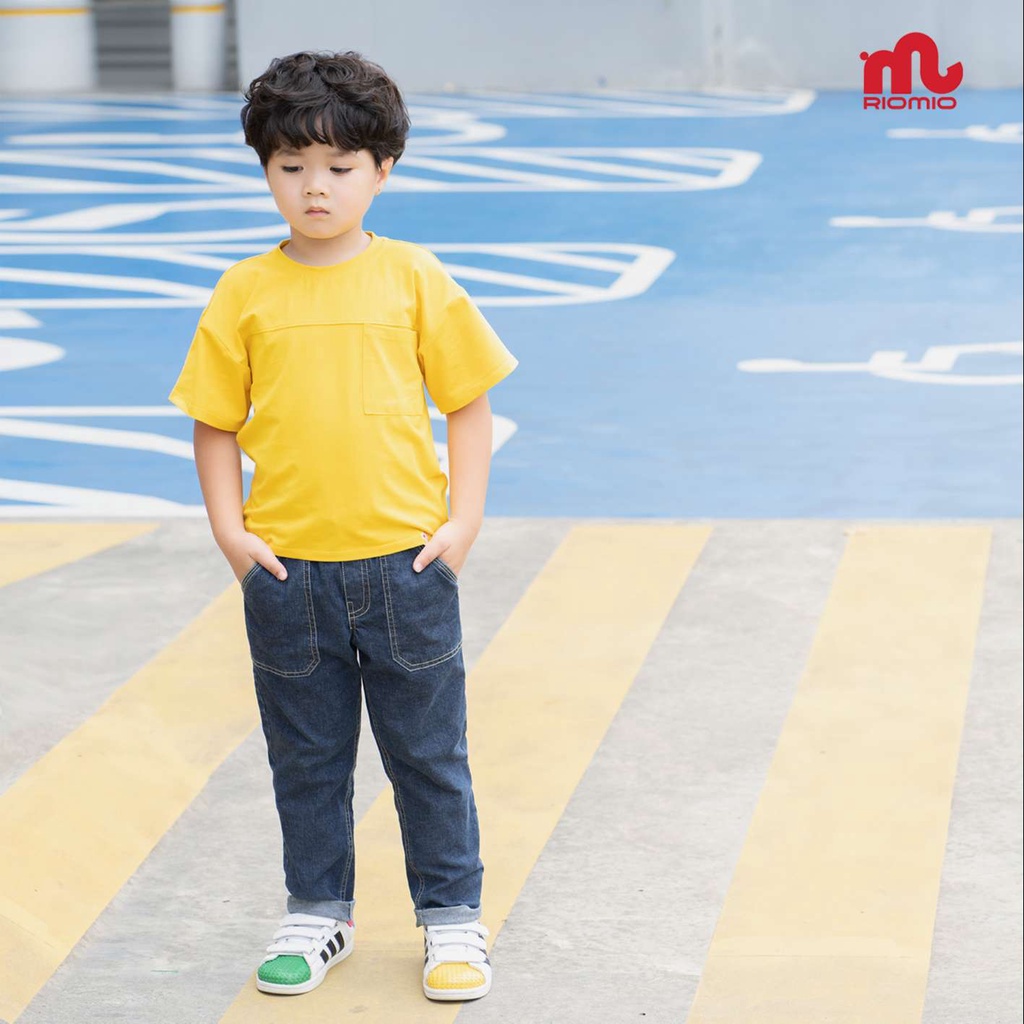 Quần jean dài bé trai Riomio đi học quần bò cạp chun dáng đứng chuẩn style Hàn Quốc chất jean mềm cho bé 20 - 50kg RM266