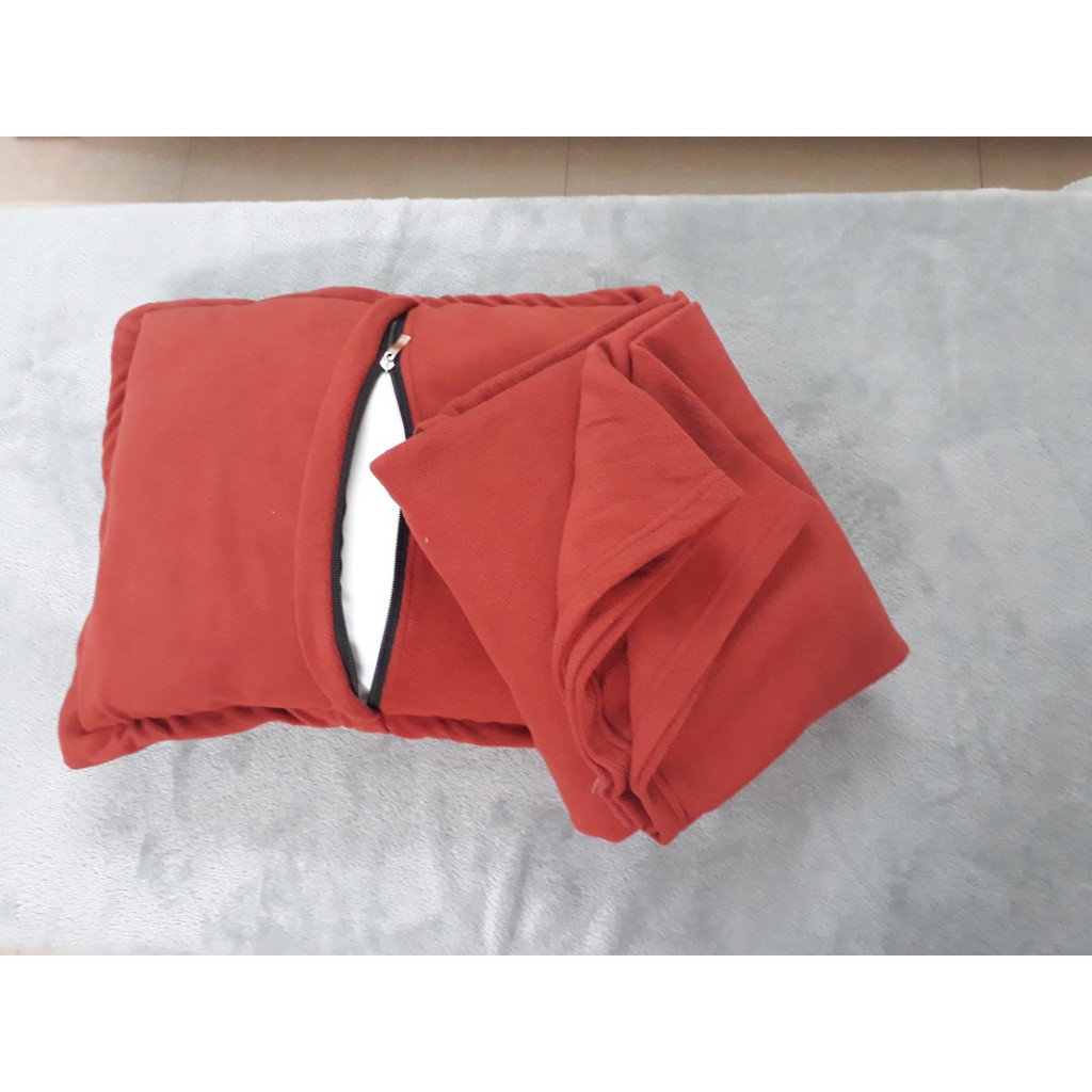 Bộ Chăn gối văn phòng bê hai sừng 2in1. Gấu bông đẹp cho bé (gia dung tien ich 68)(#Gối_Chăn)