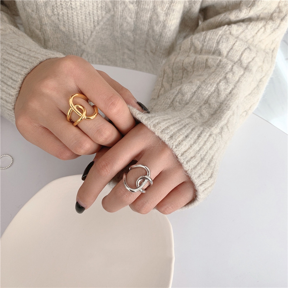 Nhẫn Mạ Bạc 925 Thiết Kế Dạng Xoắn Thời Trang Nữ