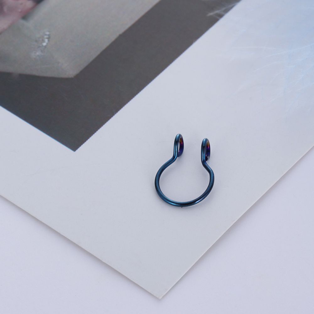 Set 2 khuyên mũi giả bằng thép không gỉ 8mm tùy chọn màu sắc thời trang cho nữ