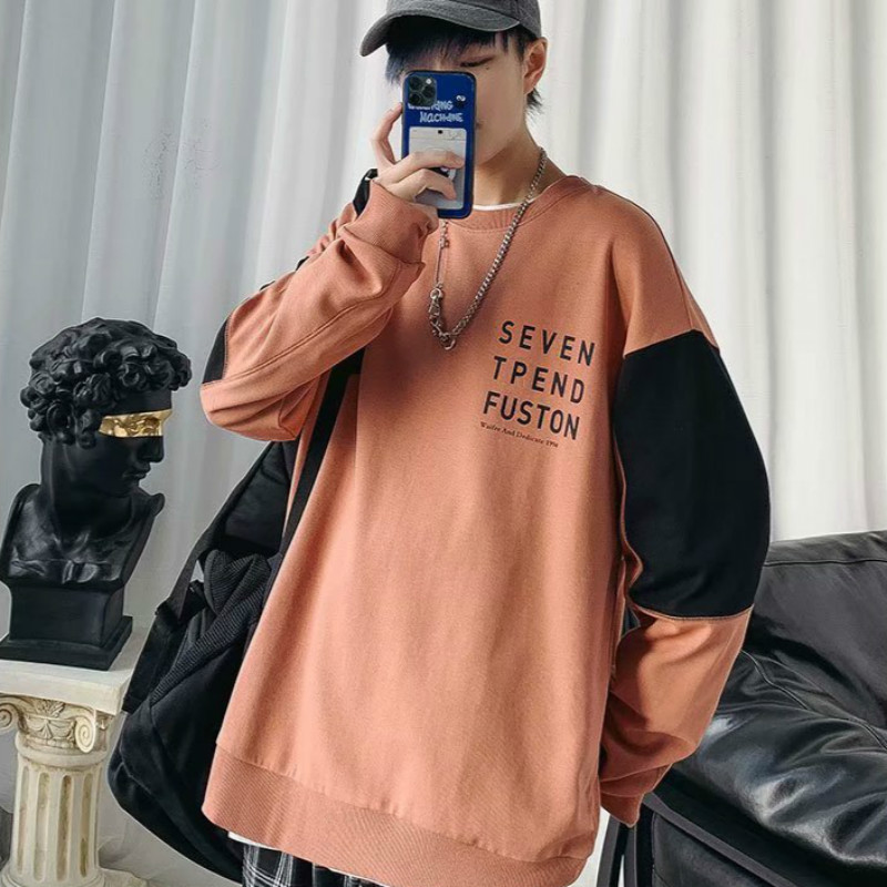 [ Mã 12FASHIONSALE1 giảm 10K đơn 50K ] Áo tay dài cổ tròn thiết kế dáng rộng cho nam giới | BigBuy360 - bigbuy360.vn