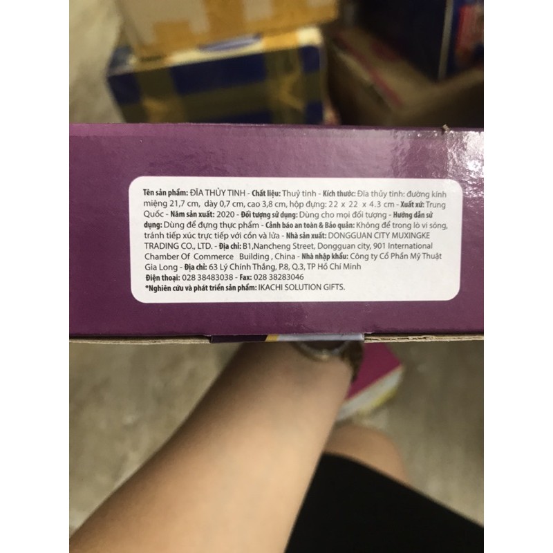 Đĩa thuỷ tinh chia ngăn cao cấp hàng khuyến mại sữa glucerna