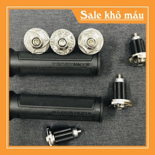 [SALE SỐC] COMBO Gù xe máy inox SALAYA cùng bao tay BARACUDA màu đen siêu êm mềm mại phượt xuyên việt (BAO GIÁ)