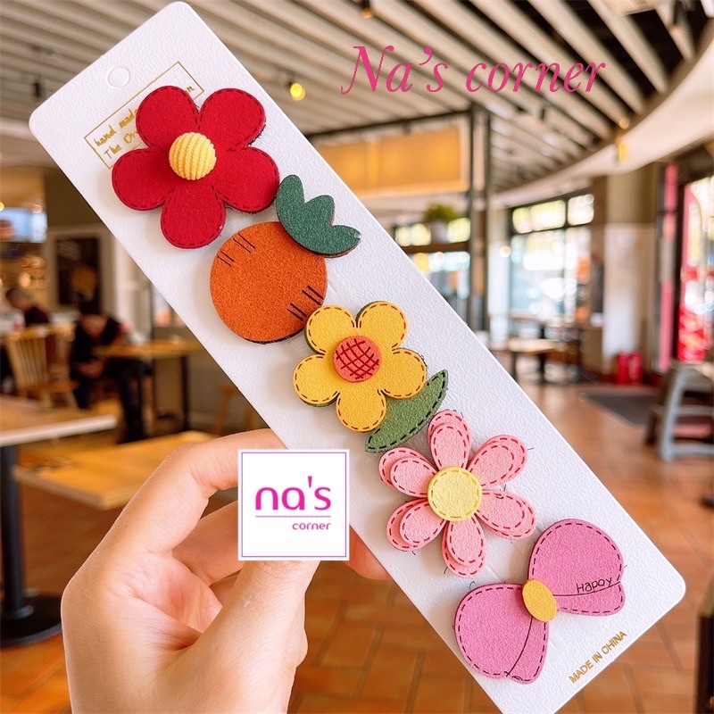 Set 5 dán tóc mái hình hoạt hình dễ thương dành cho bé gái