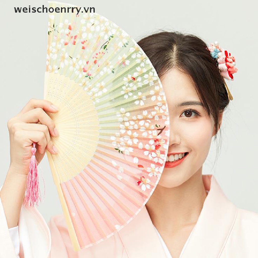 1 Quạt Xếp Cầm Tay Phong Cách Trung Hoa Nhật Bản Dùng Làm Quà Tặng Đám Cưới