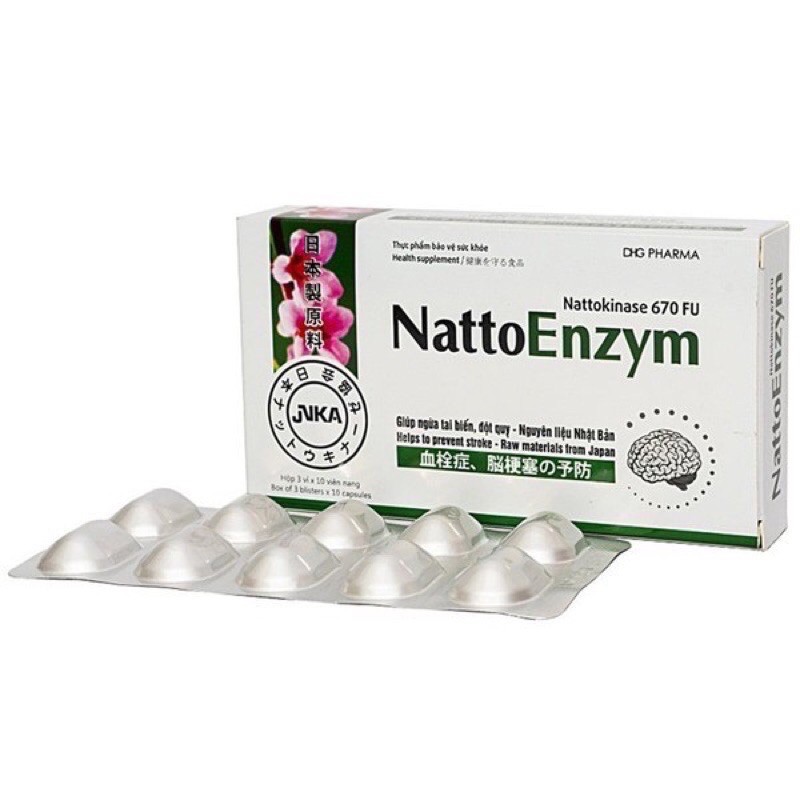 NattoEnzym - Giúp ngừa tai biến, đột quỵ, tan cục máu đông, giảm huyết áp (Dược Hậu Giang - DHG Pharma)