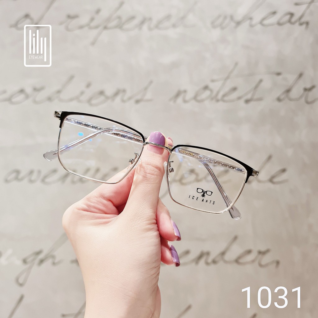 Gọng kính cận nam nữ kim loại Lilyeyewear mắt vuông thanh mảnh nhẹ nhàng 1031 | BigBuy360 - bigbuy360.vn