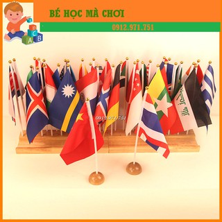 Giáo cụ Montessori - Bộ 36 cờ vải ( 36 quốc kỳ Montessori)
