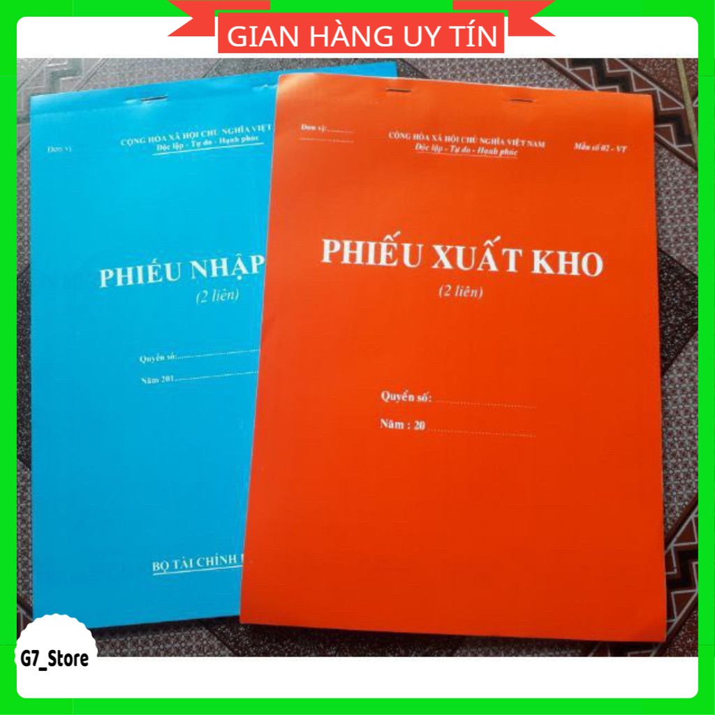 (A4 dày 100 tờ) phiếu xuất kho,phiếu nhập kho,phiếu thu,phiếu chi A4 Có Rãnh Xé đủ liên