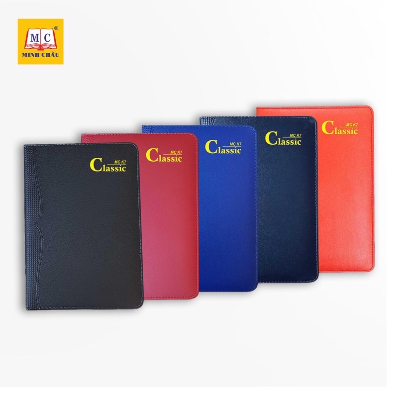 Sổ da a4 Minh Châu CLA4-10T sổ bìa da mềm, sổ da may viền 400tr định lượng 80gsm cao cấp