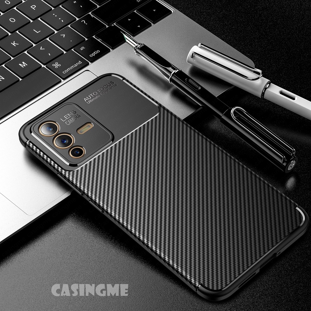 Ốp Điện Thoại Sợi Carbon Mỏng Chống Sốc Cho Vivo V23 5G V23E VivoV23 V 23 23E VivoV23E 4G 5G 5 G