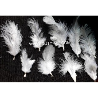 gói khoảng 100 lông vũ trắng nhỏ 3-7cm phụ kiện chụp ảnh, trang trí handmade (khoảng 4gam)