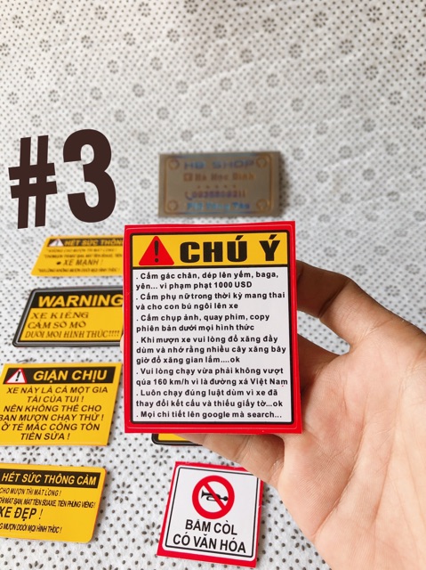 Lẻ 1 cái tem decan cảnh báo