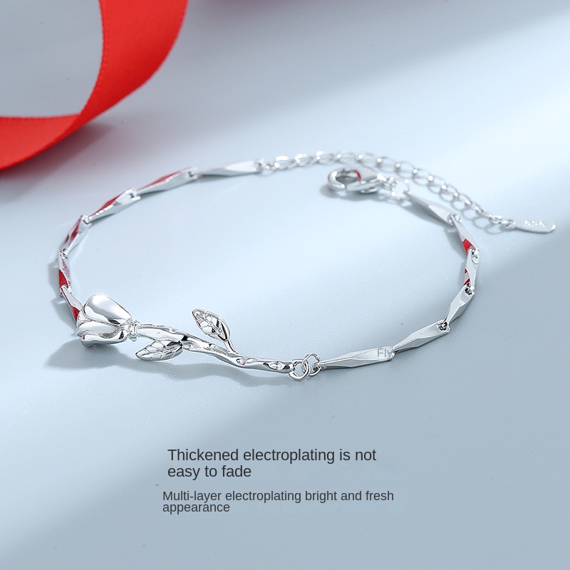 Vòng Đeo Tay Đôi Họa Tiết Hoa Hồng Thời Trang Sành Điệu