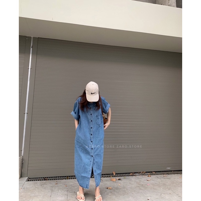 Đầm denim korea [ HÌNH THẬT]
