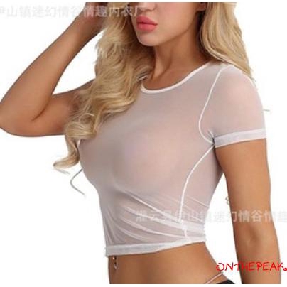 Áo croptop lưới xuyên thấu ôm sát gợi cảm cho nữ