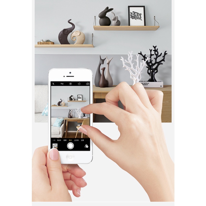 tượng đôi thỏ gốm sứ cao cấp decor nhà cửa phong cách bắc âu