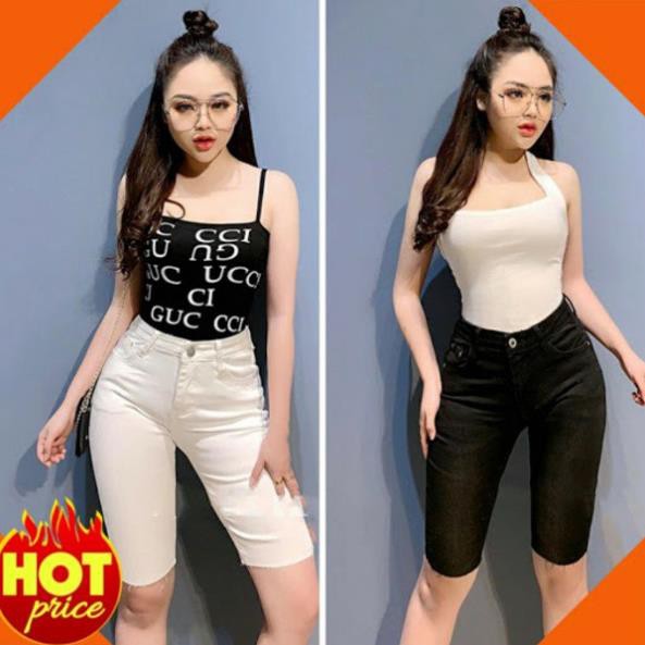 Quần Ngố Jeans Nữ ⚡ Giá Sập Sàn ⚡ Quần Jeans Lửng Nữ Đen Trắng Co Giãn 4 Chiều Siêu Đẹp  ྇