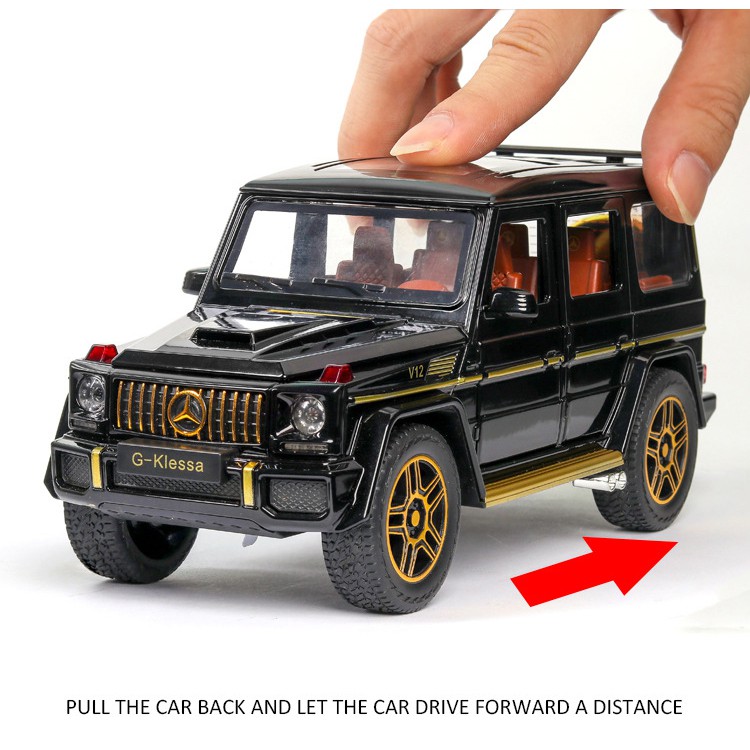 Mô hình xe ô tô Mercedes Benz AMG G63 tỷ lệ 1:24 khung hợp kim mở full cửa có âm thanh đèn xe
