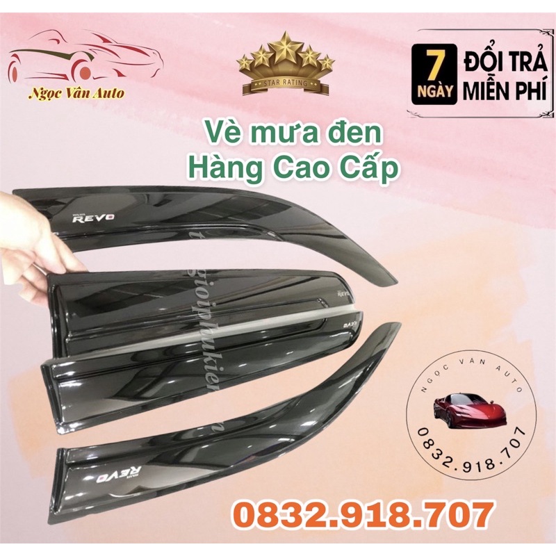 Bộ vè mưa Hilux 2015 - 2020, Vè đen dày dặn