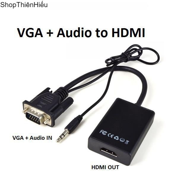 Cáp Chuyển VGA Sang HDMI Có Audio - VGA To HDMI
