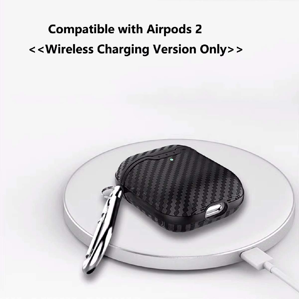 Vỏ bọc sợi cacbon bảo vệ hộp sạc tai nghe thích hợp cho Apple Airpods2