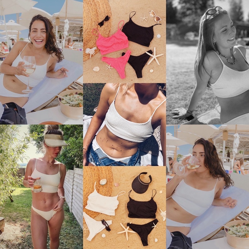 Đồ Bơi Áo Tắm Bikini Đi Biển 2 Mảnh Xuất Khẩu Hở Mờ