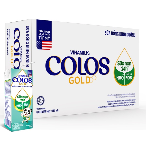 Thùng Sữa bột pha sẵn Vinamilk COLOS GOLD 180ml