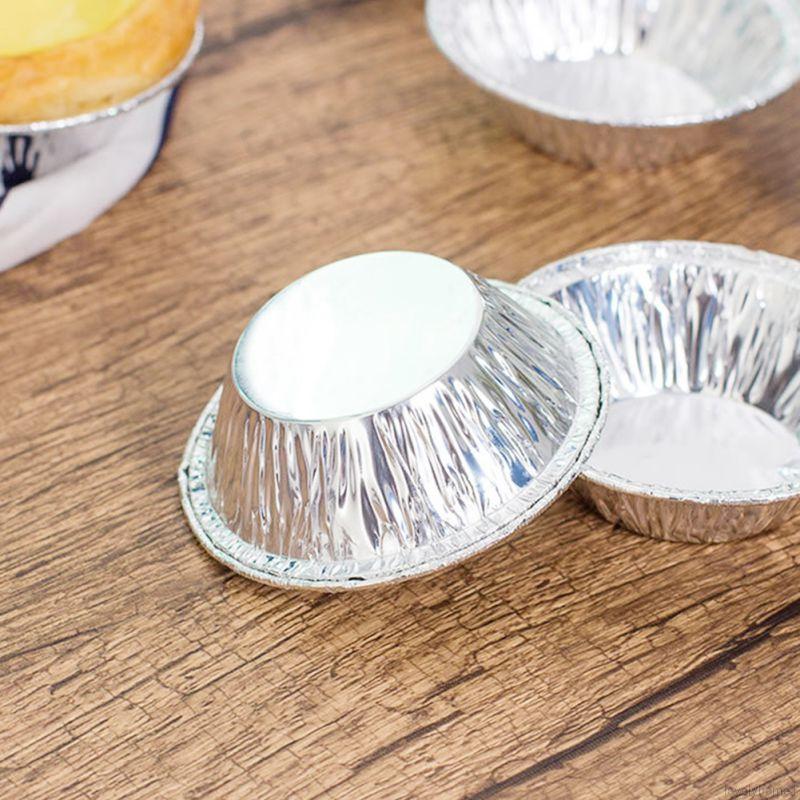 100 PCS Egg Baking Mold Cookie Muffin Egg Tart Fresh Disposable Foil Baking Mold Tin Foil Cake Cup Kitchen Baking Accessories