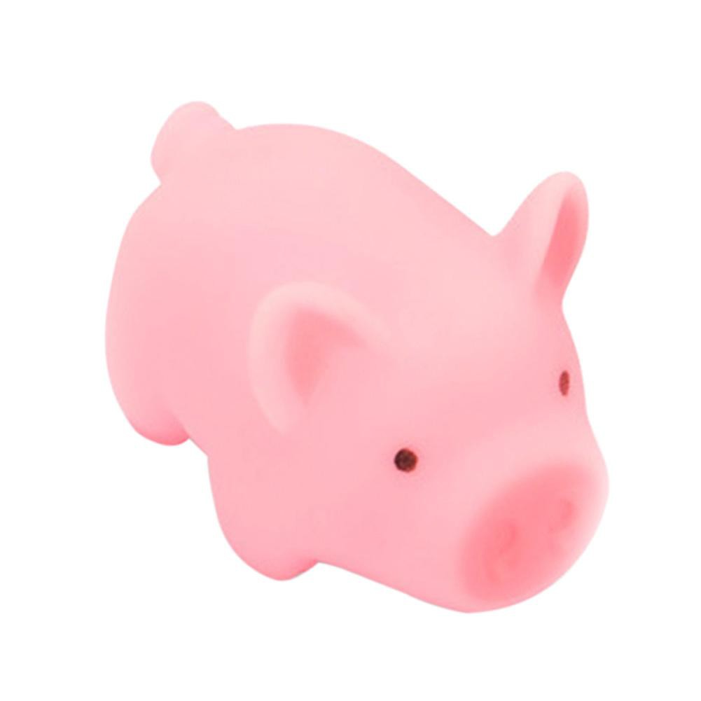 Cozyroomsa Pink Cartoon Pig Toy Piggy Sounding Silicone Toy for Pressure Relieve Tri