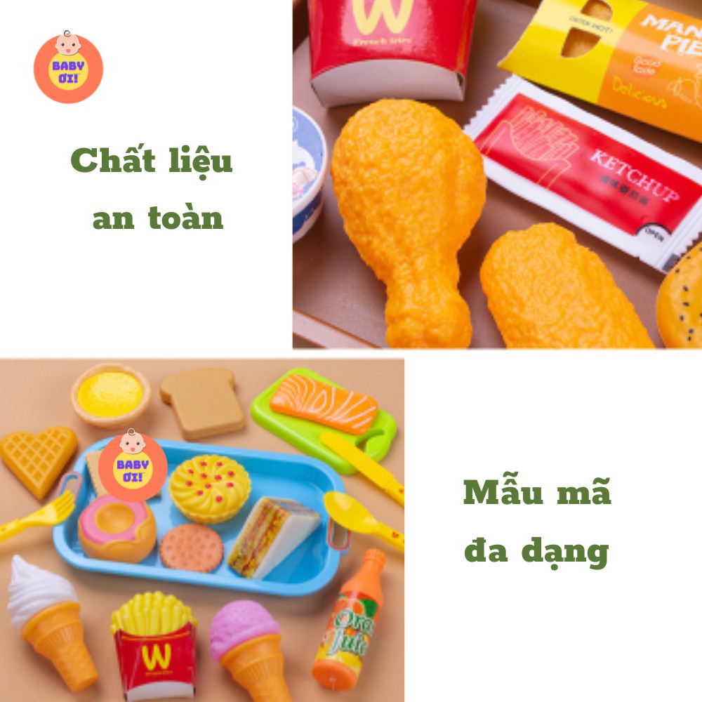 [mã  BABYOI111 giảm 10k ] Bộ đồ chơi nấu ăn cho bé, mô hình đồ ăn, thức ăn, đồ chơi đồ hàng, set 31 chi tiết bằng nhựa