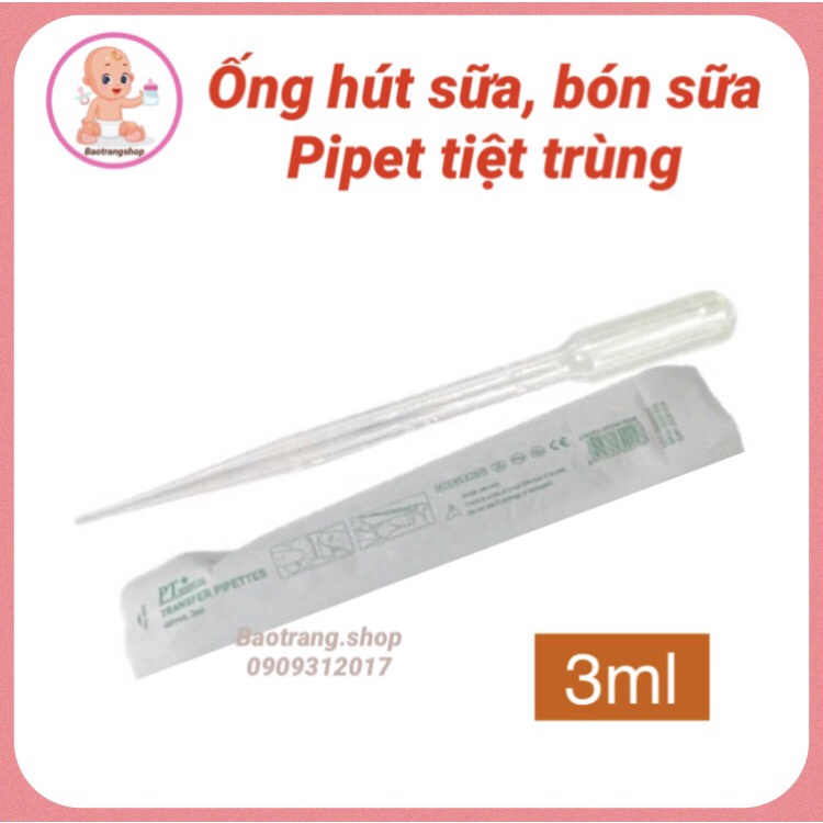 [Rẻ vô địch] Ông hút sữa, bón sữa, bón thuốc Pipet 3ml tiệt trùng từng cái